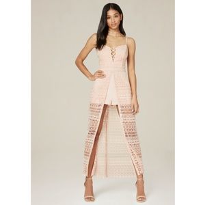 bebe Pink Lace Maxi Dress